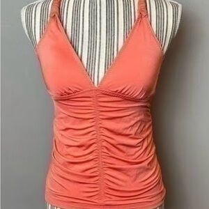 Athleta Orange Ruched Sleeveless Camisole